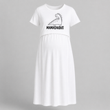 Mamasaurus Printed Maternity Maxi Dress - WHITE - Extra Small (Chest 32")