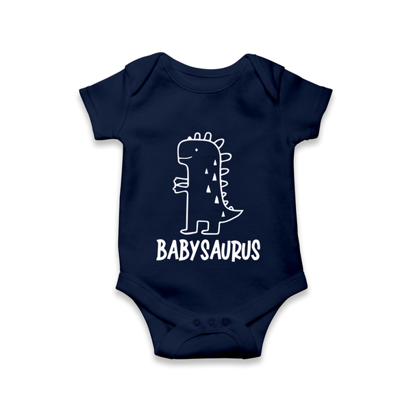 Babysaurus Cute Dino Baby Romper - NAVY BLUE - New Born (Chest 14")