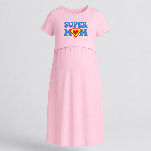 Super Mom Graphic Printed Feeding Maxi Dress