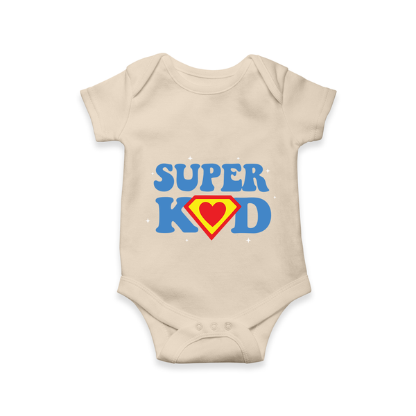 Super Kid Hero Graphic Romper - IVORY - New Born (Chest 14")