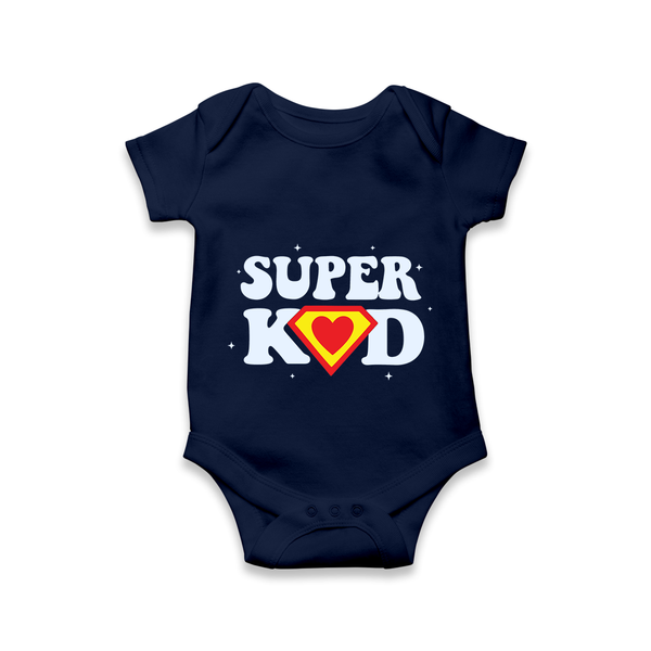 Super Kid Hero Graphic Romper - NAVY BLUE - New Born (Chest 14")