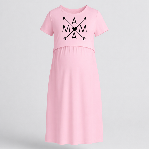 Mama Arrow Heart Printed Pregnancy Maxi