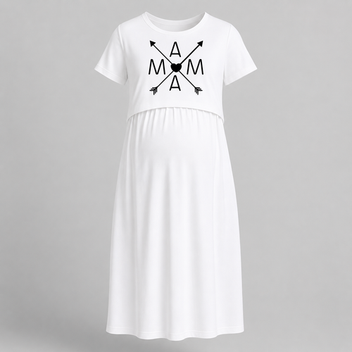 Mama Arrow Heart Printed Pregnancy Maxi