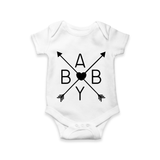 Baby Love Arrow Graphic Romper - WHITE - New Born (Chest 14")