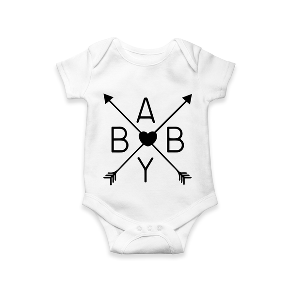 Baby Love Arrow Graphic Romper - WHITE - New Born (Chest 14")