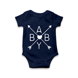 Baby Love Arrow Graphic Romper - NAVY BLUE - New Born (Chest 14")