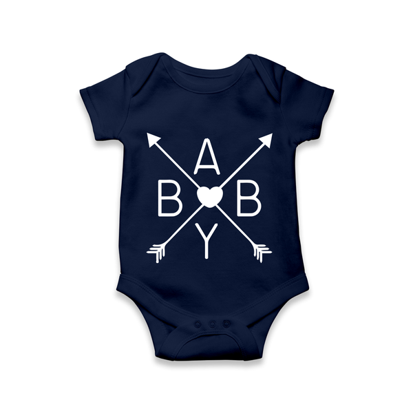 Baby Love Arrow Graphic Romper - NAVY BLUE - New Born (Chest 14")
