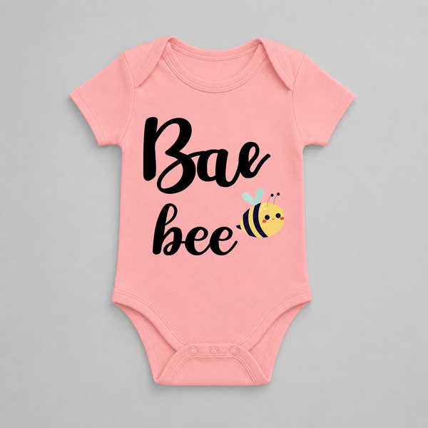 Bae Bee Cute Cartoon Romper - PEACH - New Born (Chest 14")