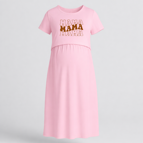 Mama Mama Mama Typography Maternity Maxi