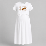 Mama Mama Mama Typography Maternity Maxi - WHITE - Extra Small (Chest 32")