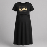 Mama Mama Mama Typography Maternity Maxi - BLACK - Extra Small (Chest 32")