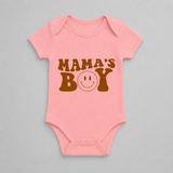Mama’s Boy Retro Baby Romper - PEACH - New Born (Chest 14")