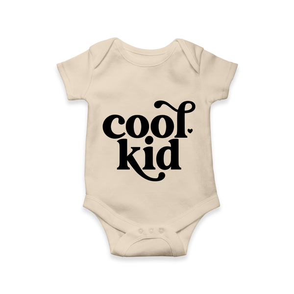 Cool Kid Typography Baby Romper - IVORY - New Born (Chest 14")