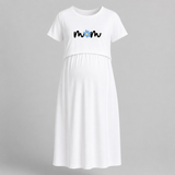 Minimal Mom Floral Printed Maternity Maxi - WHITE - Extra Small (Chest 32")