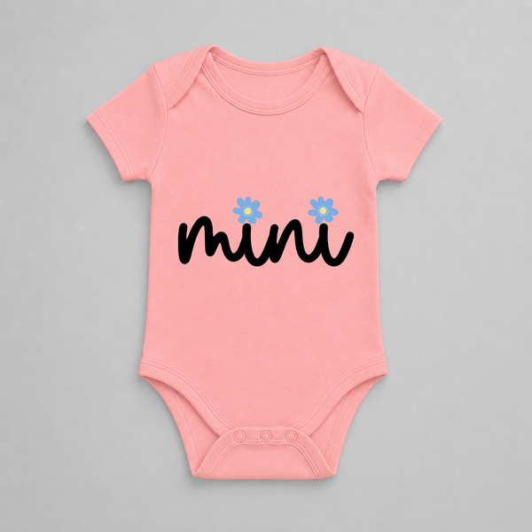 Mini Heart Checkered Baby Romper - PEACH - New Born (Chest 14")