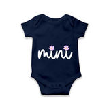Mini Heart Checkered Baby Romper - NAVY BLUE - New Born (Chest 14")