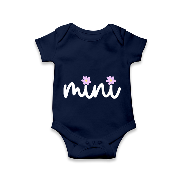Mini Heart Checkered Baby Romper - NAVY BLUE - New Born (Chest 14")