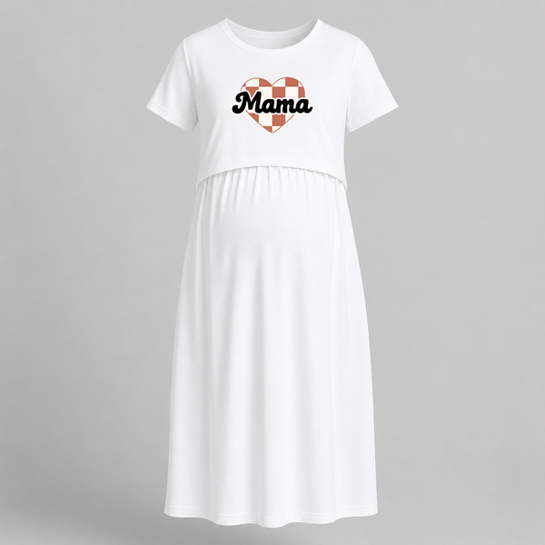 Mama Heart Pregnancy Feeding Maxi - WHITE - Extra Small (Chest 32")
