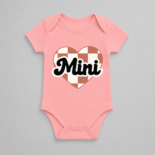 Mini Daisy Script Baby Romper - PEACH - New Born (Chest 14")