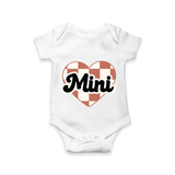 Mini Daisy Script Baby Romper - WHITE - New Born (Chest 14")