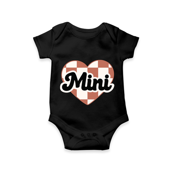 Mini Daisy Script Baby Romper - BLACK - New Born (Chest 14")
