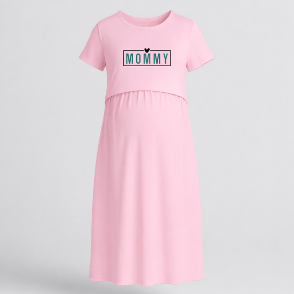 Mommy Typography Printed Maternity Maxi Dress