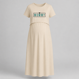 Mommy Typography Printed Maternity Maxi Dress - IVORY - Extra Small (Chest 32")