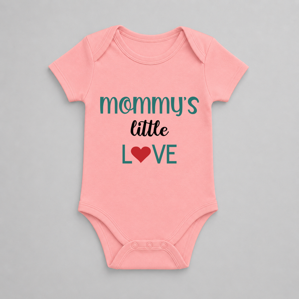 Mommy’s Little Love Printed Romper - PEACH - New Born (Chest 14")