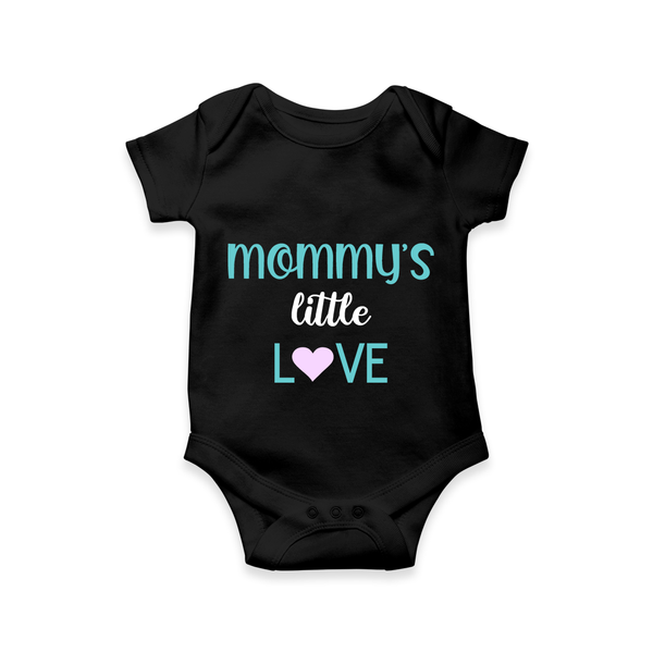 Mommy’s Little Love Printed Romper - BLACK - New Born (Chest 14")