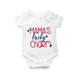 Mama’s Lucky Charm Baby Romper - WHITE - New Born (Chest 14")