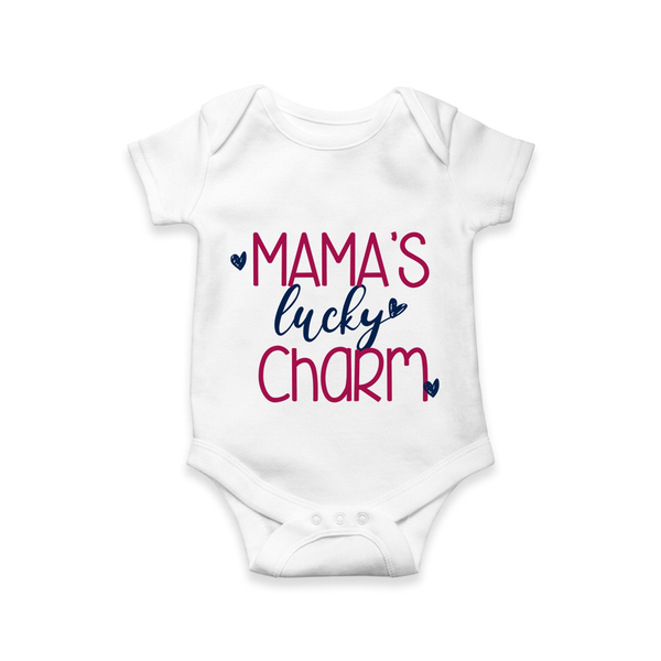 Mama’s Lucky Charm Baby Romper - WHITE - New Born (Chest 14")
