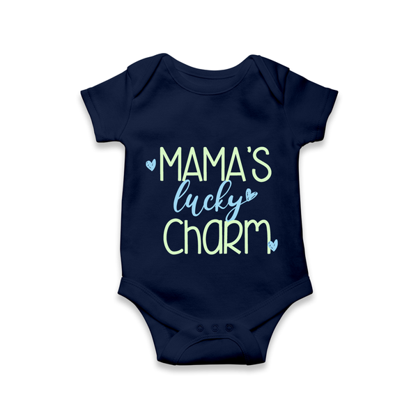 Mama’s Lucky Charm Baby Romper - NAVY BLUE - New Born (Chest 14")