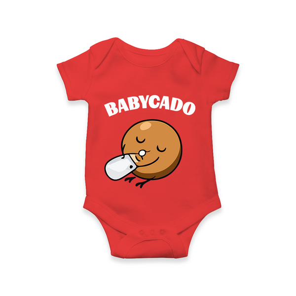 Little Avocado Cuddle Printed Baby Romper - RED - New Born (Chest 14")
