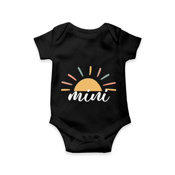 Mini Sunshine Glow Printed Baby Romper - BLACK - New Born (Chest 14")