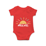 Mini Sunshine Glow Printed Baby Romper - RED - New Born (Chest 14")