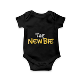 Hello Little Newbie Statement Printed Baby Romper - BLACK - New Born (Chest 14")