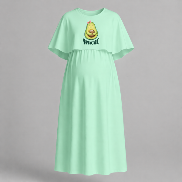 "Mamacado" - Printed Maternity Maxi Dress
