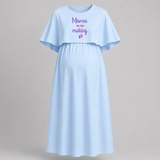 "Mama In The Making" - Comfort Fit Maternity Maxi Dress With Prints
