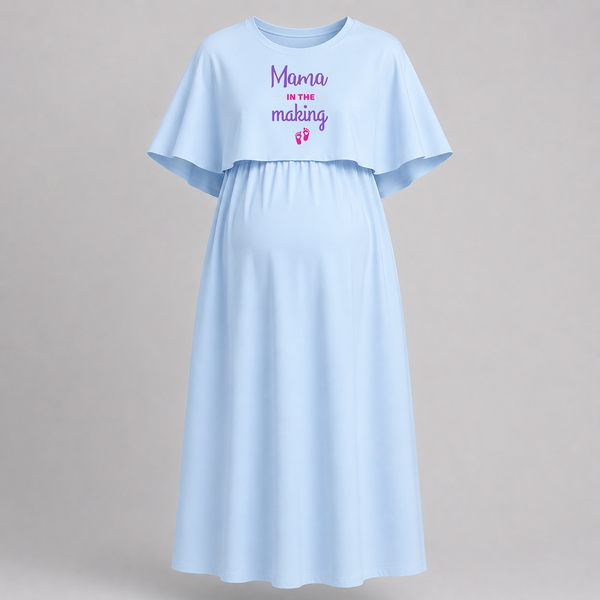 "Mama In The Making" - Comfort Fit Maternity Maxi Dress With Prints