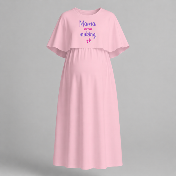 "Mama In The Making" - Comfort Fit Maternity Maxi Dress With Prints