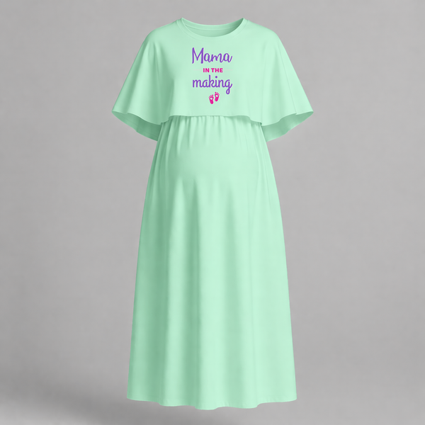 "Mama In The Making" - Comfort Fit Maternity Maxi Dress With Prints