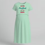 "Extra Heartbeat Inside"- Comfort Fit Maternity Maxi Dress With Prints - MINT GREEN - Extra Small (Chest 32")