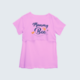 "Mommy To Bee"- Comfort Fit Maternity T-shirt With Prints - LIGHT PINK - XS XS(Chest 32")