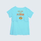 "Growing A Little Pumpkin " - Comfort Fit Maternity T-shirt With Prints - AQUA BLUE - XS XS(Chest 32")