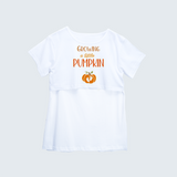 "Growing A Little Pumpkin " - Comfort Fit Maternity T-shirt With Prints - WHITE - XS XS(Chest 32")