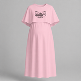 "Twins Loading…. "- Comfort Fit Maternity Maxi Dress With Prints