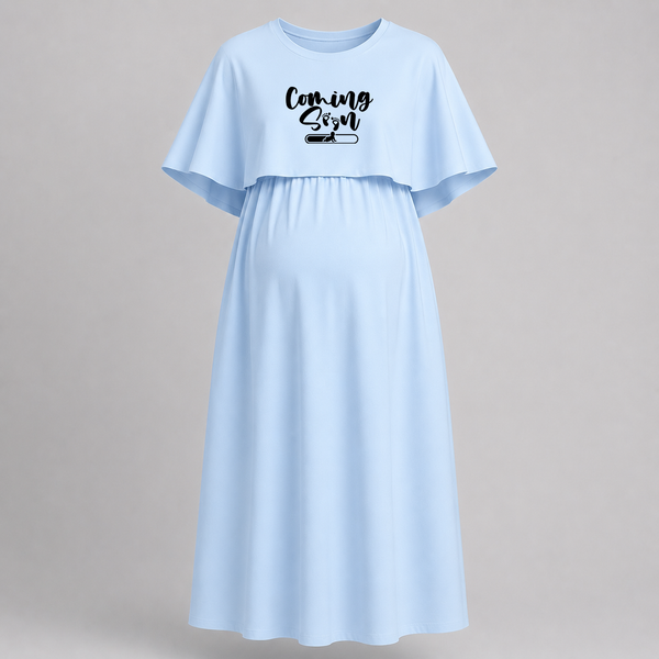"Coming Soon "- Comfort Fit Maternity Maxi Dress With Prints