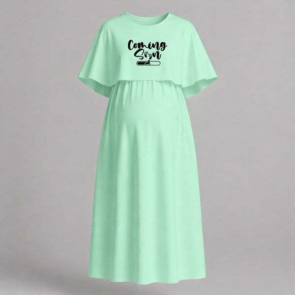 "Coming Soon "- Comfort Fit Maternity Maxi Dress With Prints