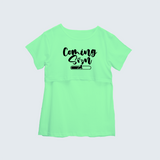 "Coming Soon "- Comfort Fit Maternity T-shirt With Prints - MINT GREEN - XS XS(Chest 32")