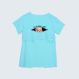 "Is It Time Yet? "- Comfort Fit Maternity T-shirt With Prints - AQUA BLUE - XS XS(Chest 32")